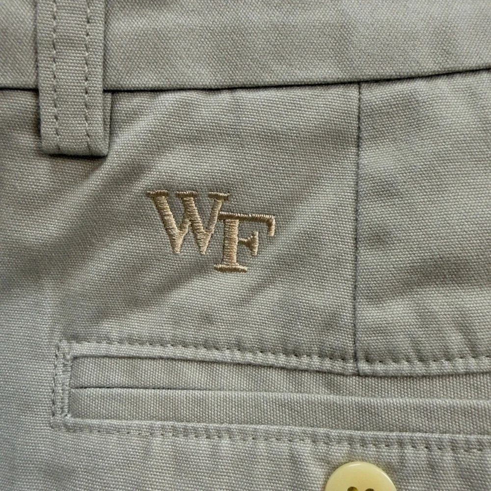 Vineyard Vines Mens 30x32 Khaki Plain Front Canvas Dock Pants Wake Forest WF Tan
